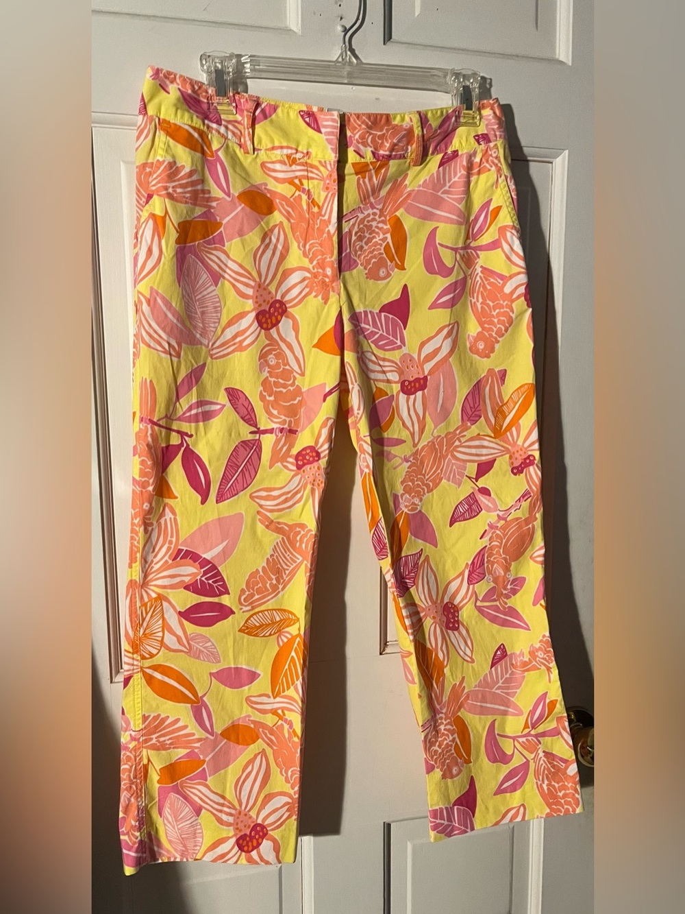 Lilly Pulitzer Capri Pants Pacific Wing Parrot/Floral Women’s Size 10